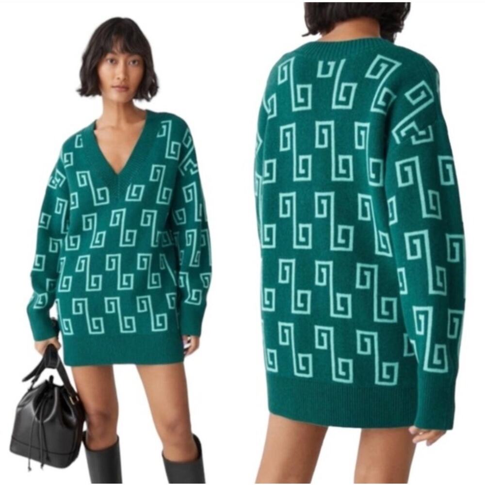 & Other Stories Oversized Wool Blend Jacquard Sweater